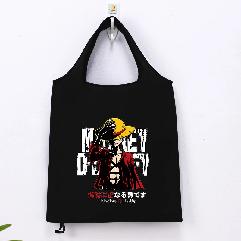 One Piece Luffys uomo donna borsa per la spesa pieghevole facile da trasportare custodia riutilizzabile di grande capacità custodia Anime Cute Kids