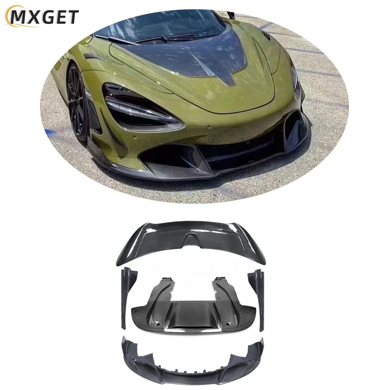 MXGET  Upgrade to V Style  Carbon Fiber Body kit For Mclaren 720s BodyKit front lip rear spoiler side skirt Rear Lip Diffusers