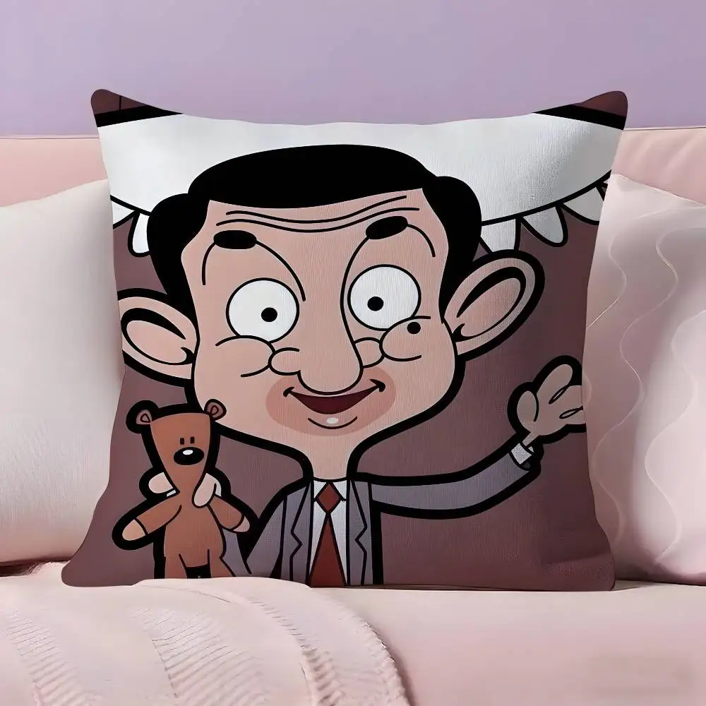 غطاء وسادة كرتوني من M-Mr BeanS، غطاء وسادة فائق النعومة وصديق للبشرة، سحابة مثل الراحة وسحاب مخفي