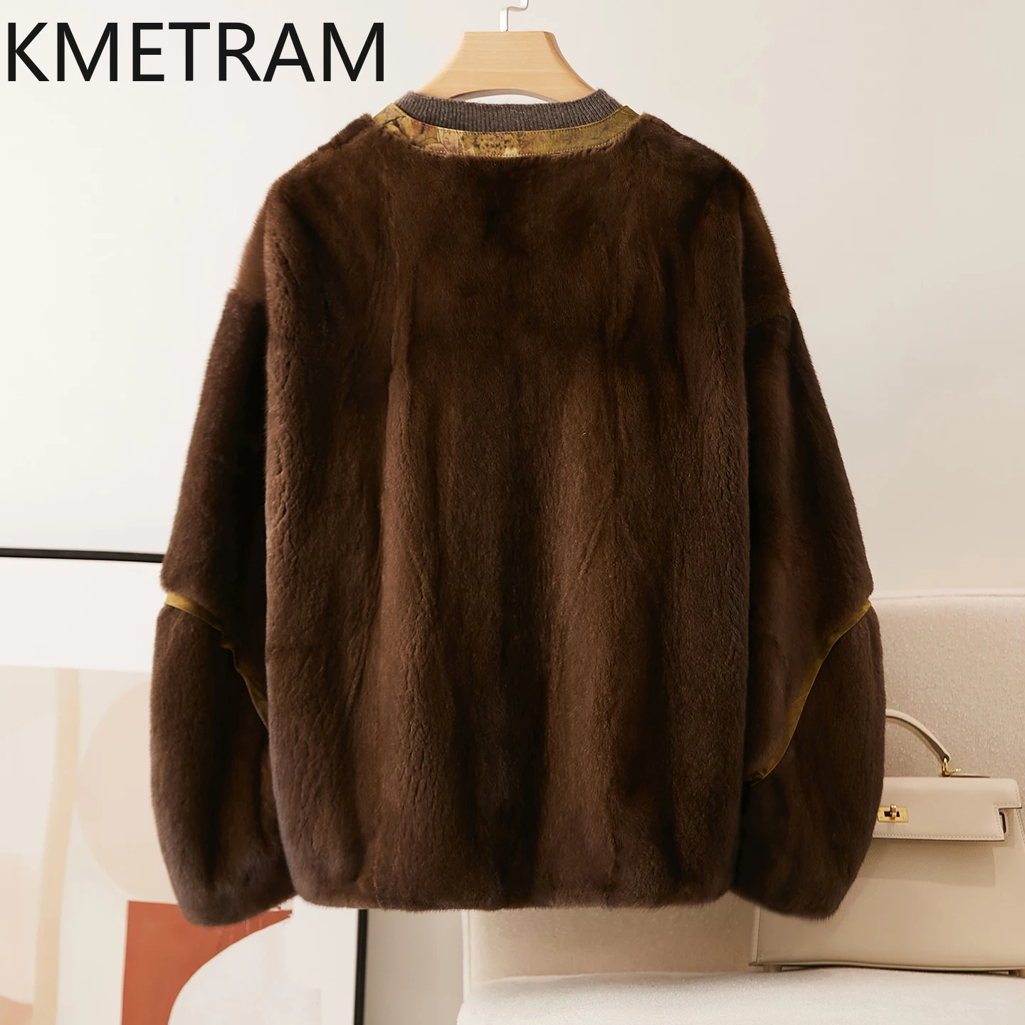 KMETRAM 100% manteaux de fourrure de vison femme café court réel manteau de fourrure 2025 hiver luxary nouveau dans les vêtements d'extérieur femmes vêtements шуба ж Dön mena