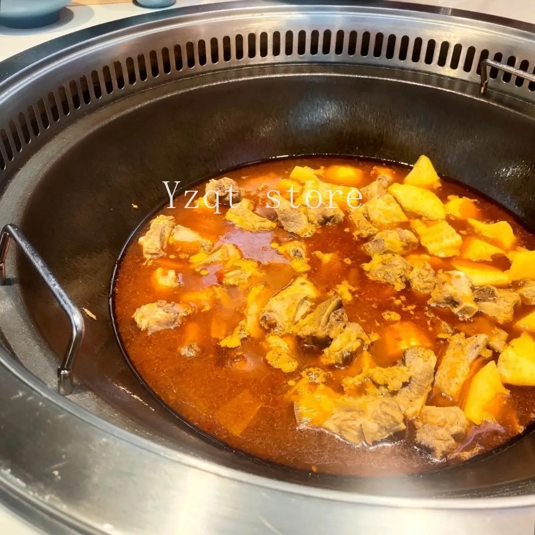 Ground pot firewood stove hot pot iron pot stew smoking beautification stainless steel ring integrated molding luxury upgraded