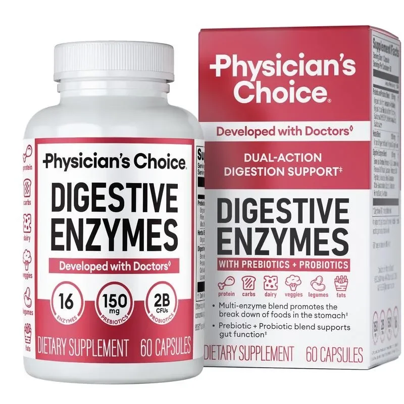 

Digestive Enzymes - Gut Health, Multi Enzymes, Organic Prebiotics & Probiotics for Digestive Health