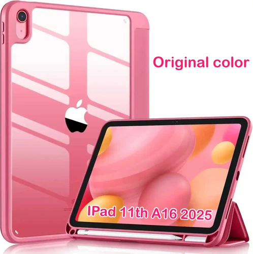 Nueva funda para tableta para IPad (A16) 11 pulgadas 2025 10ta generación 10,9 pulgadas cubierta protectora trasera transparente de TPU a prueba de golpes con portalápices