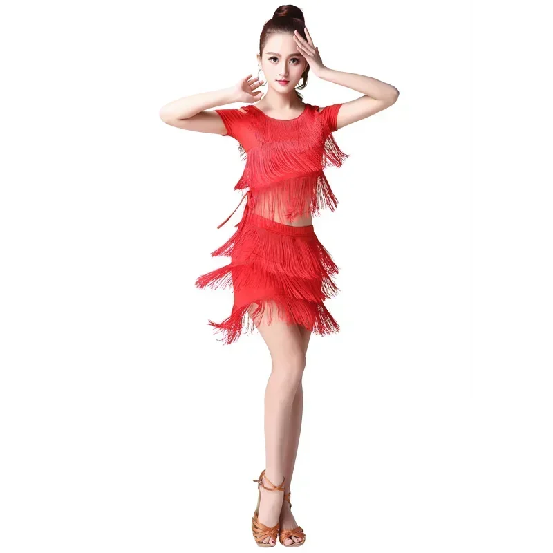 성인 라틴 댄스 술 세트 라틴 차 댄스 공연 드레스 연습 드레스 무대 술 경쟁 드레스