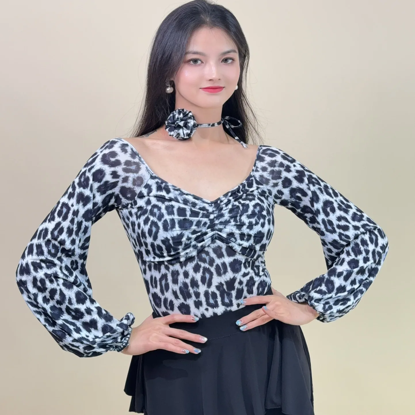 Adulto sexy fora do ombro superior roupas de dança moderna para mulheres valsa chacha rumba tango trajes de dança de salão latino usar dn22295