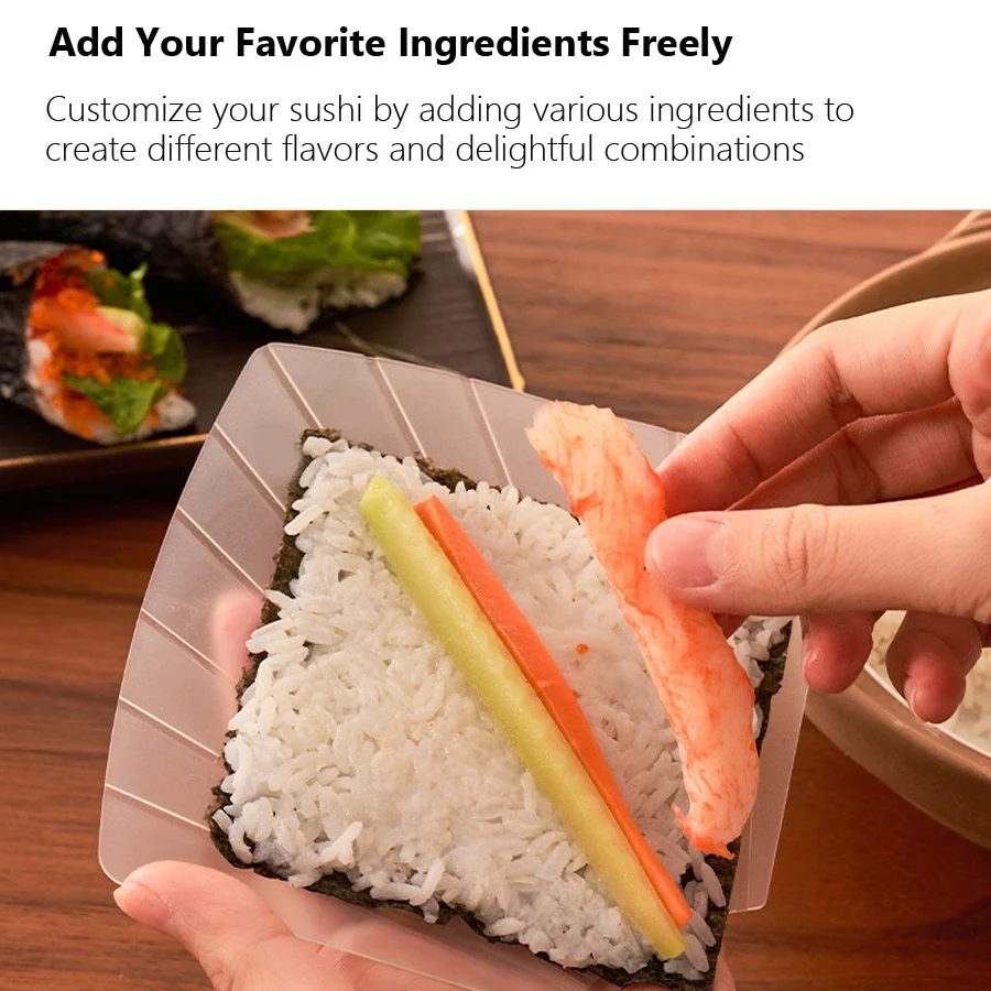 Easy Sushi Making Kit with 2 Hand Roll Sushi Mats And Rice Spatula - Sushi Rolling Mold Kit for Home Kitchen