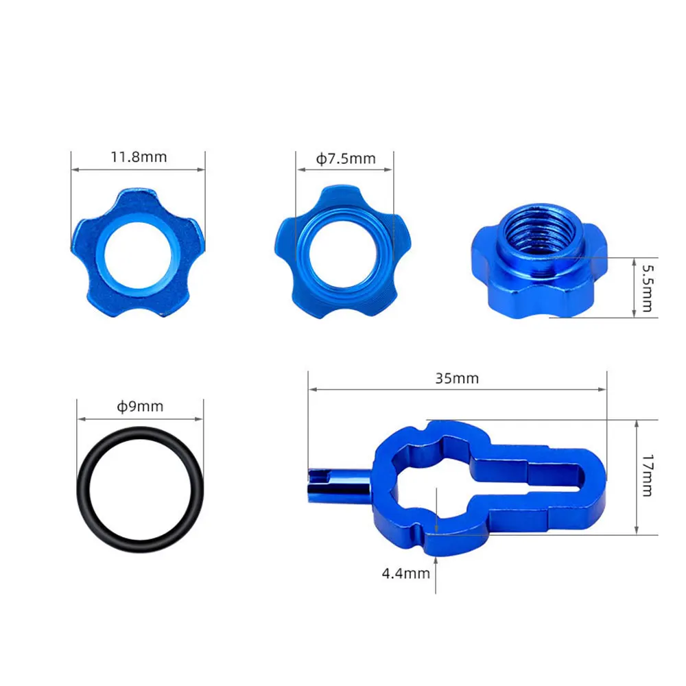 1Set Bike Presta Valve Nut + Install Wrench MTB Road Bicycle Tubeless French Tyre Dust Cover Tire Protector Nozzle