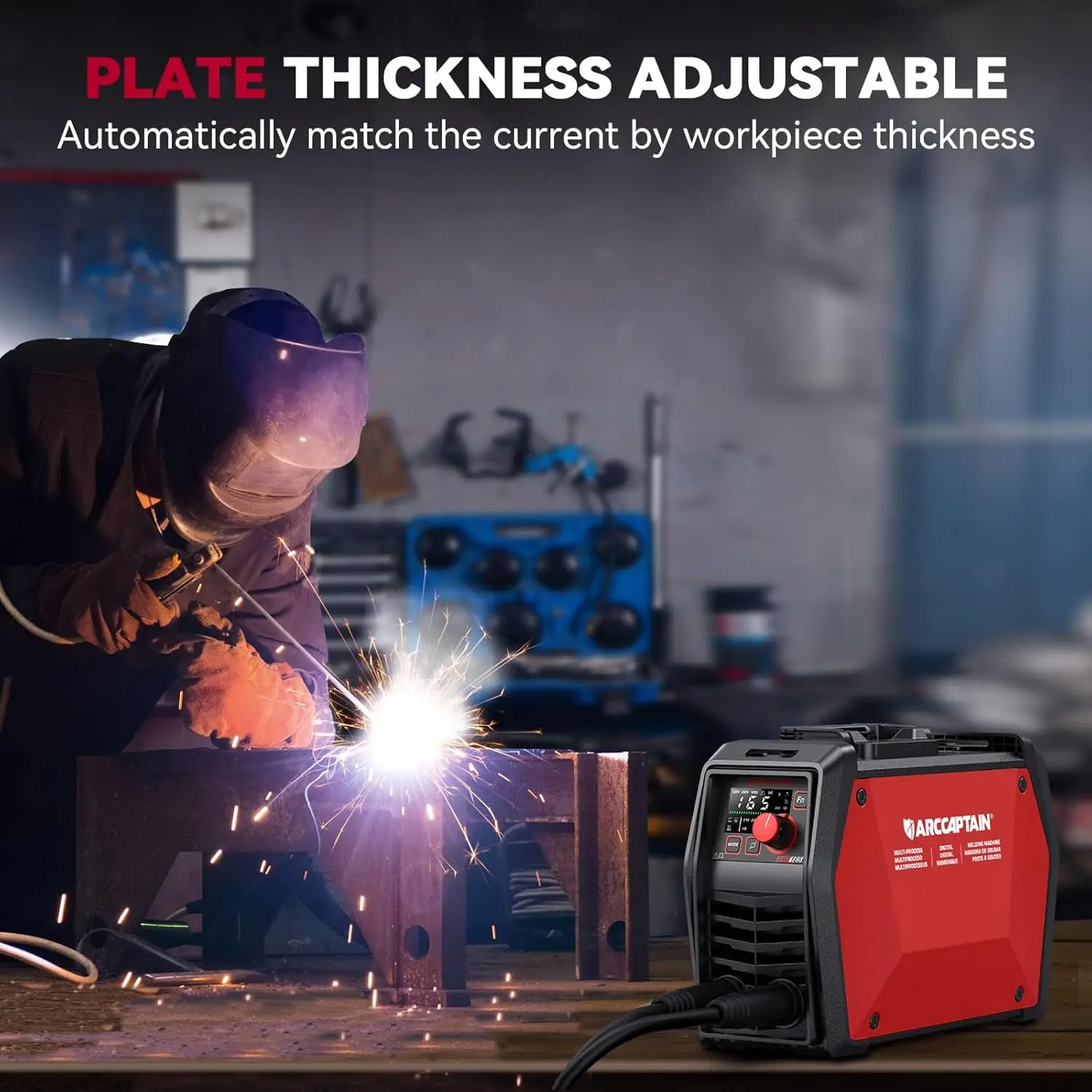 ARCCAPTAIN ARC165PRO 165A Smart Inverter Stick Welder Portable ARC Welding Machine with APP Connectivity