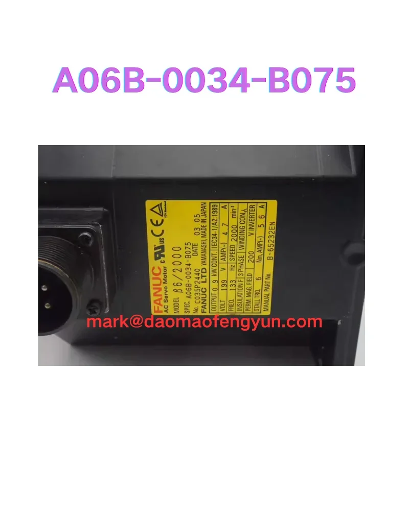 

A06B-0034-B075 Used Servo Motor Test OK