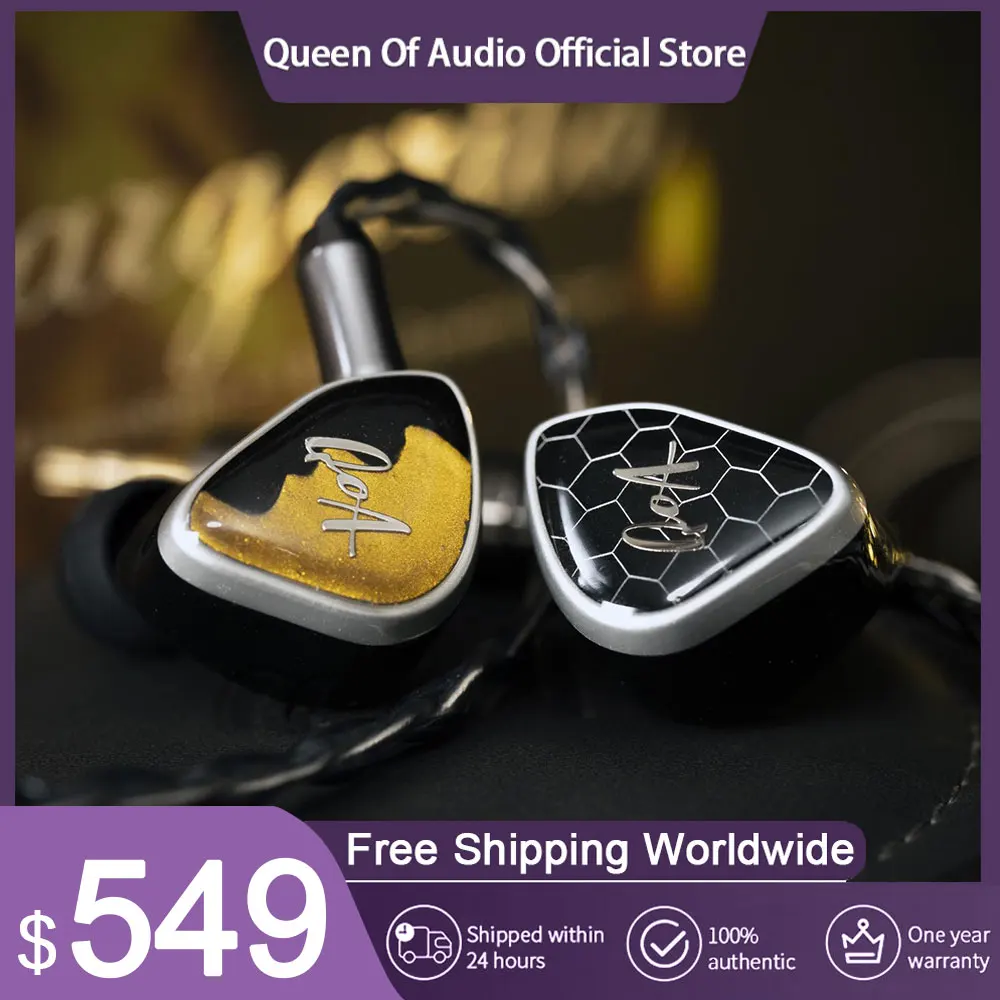 

New QoA Margarita In-Ear Earphone 1BA+1DD+2 Sonion Electrostatic 4.4mm Balance Plug Hifi Music Headsets Cable Headphone Gifts