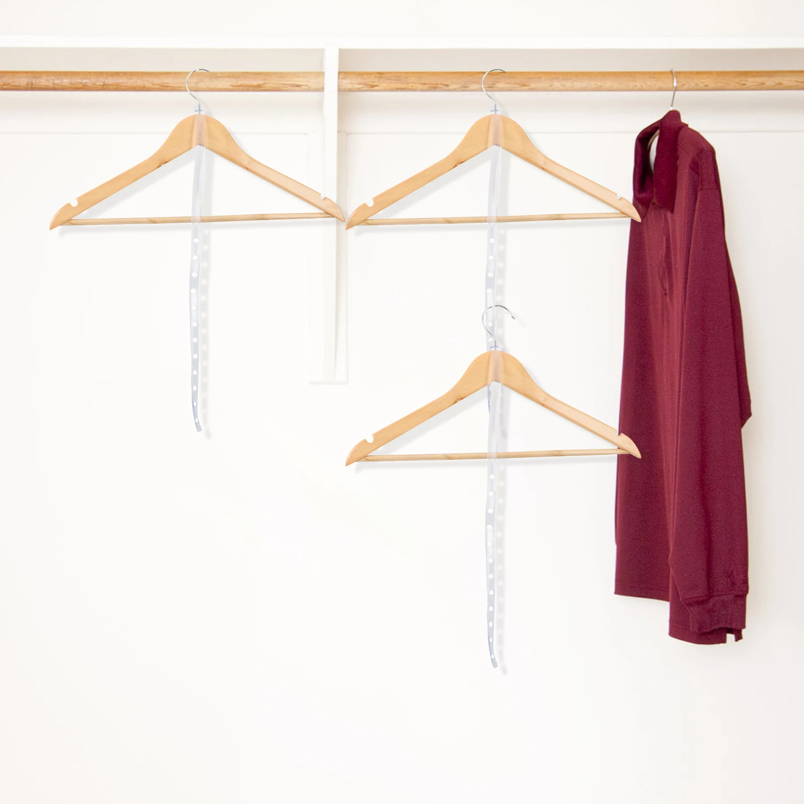 

20 Pcs Hanger Strips Plastic Non Slip Clothes Display Connection Closet Organizer Space Saving Home Store Use