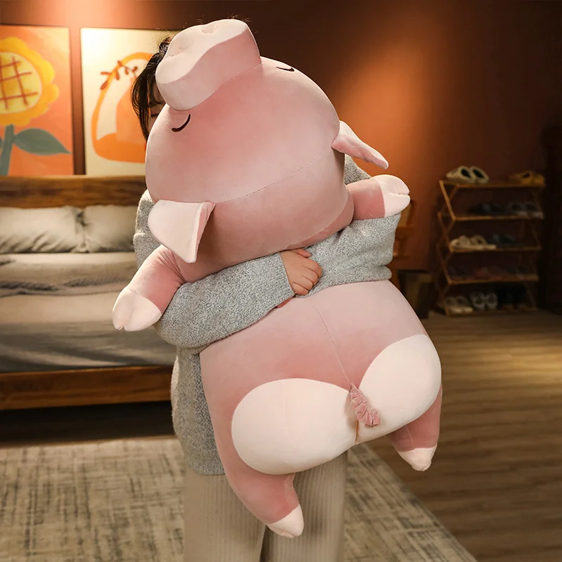 50-100cm Squishy Simulation Pig Stuffed Doll Plush Piggy Toy Animal Soft Plushie Pillow Cushion Comforting Gift