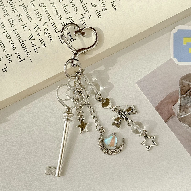 

Exquisite Y2k Blue Moon Bag Charm Keychain Ins Style Pendant Jewelry Phone Headphone Case Charms Backpack Accessories Gift