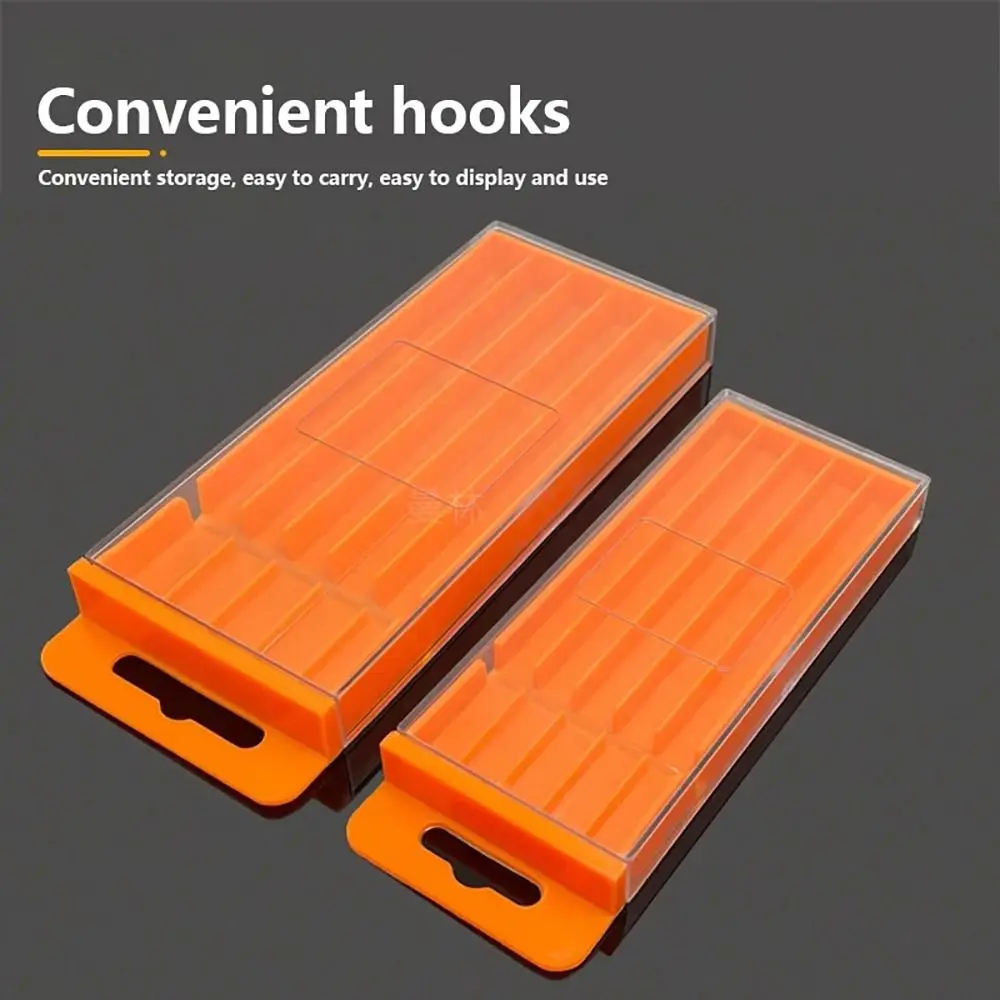 New 1Pcs Plastic Drill Bits Storage Box Pull-out Design Thickened Tool Parts Storage Case Orange Hardware Durable  Tool Box
