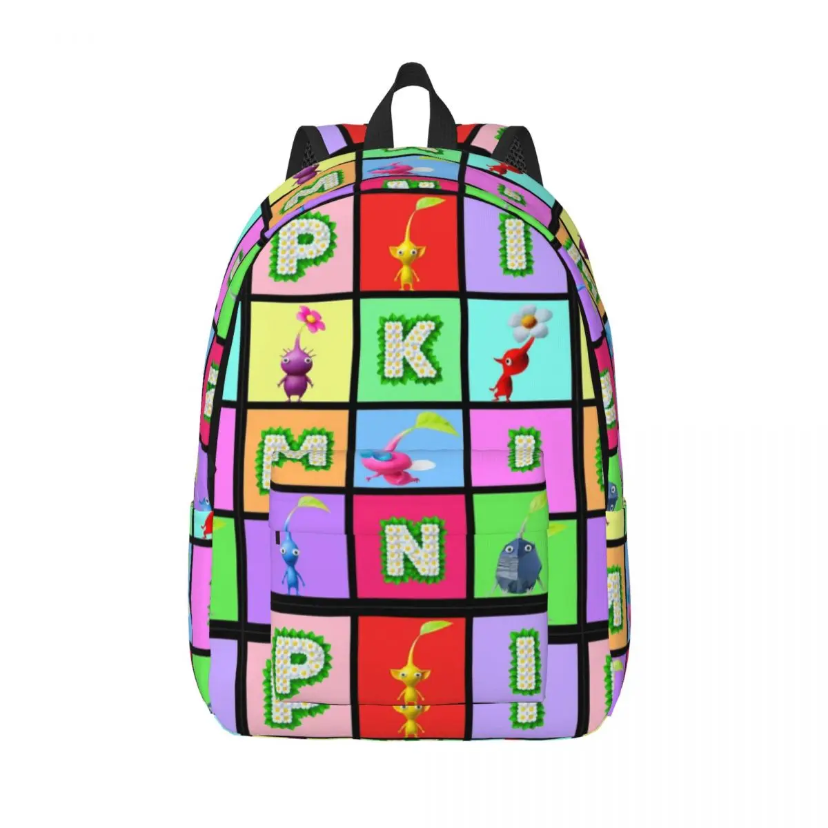 

Pikmin Collage for Teens Student School Bookbag Cartoon Daypack Elementary High College Travel