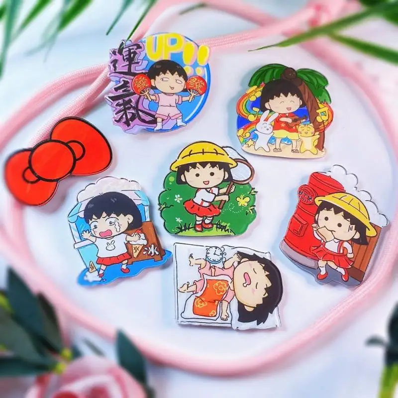 Chibi Maruko-Chan Pvc Acrylic Magnetic Refrigerator Sticker Message Board Decoration Children Magnetic Toys Dormitory Decoration