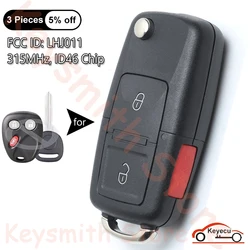 KEYECU Upgraded Flip Remote Key 3 button 315Mhz LHJ011 for GMC Sierra Yukon XL Hummer H2 Cadillac Chevrolet 2003 2004 2005 2006