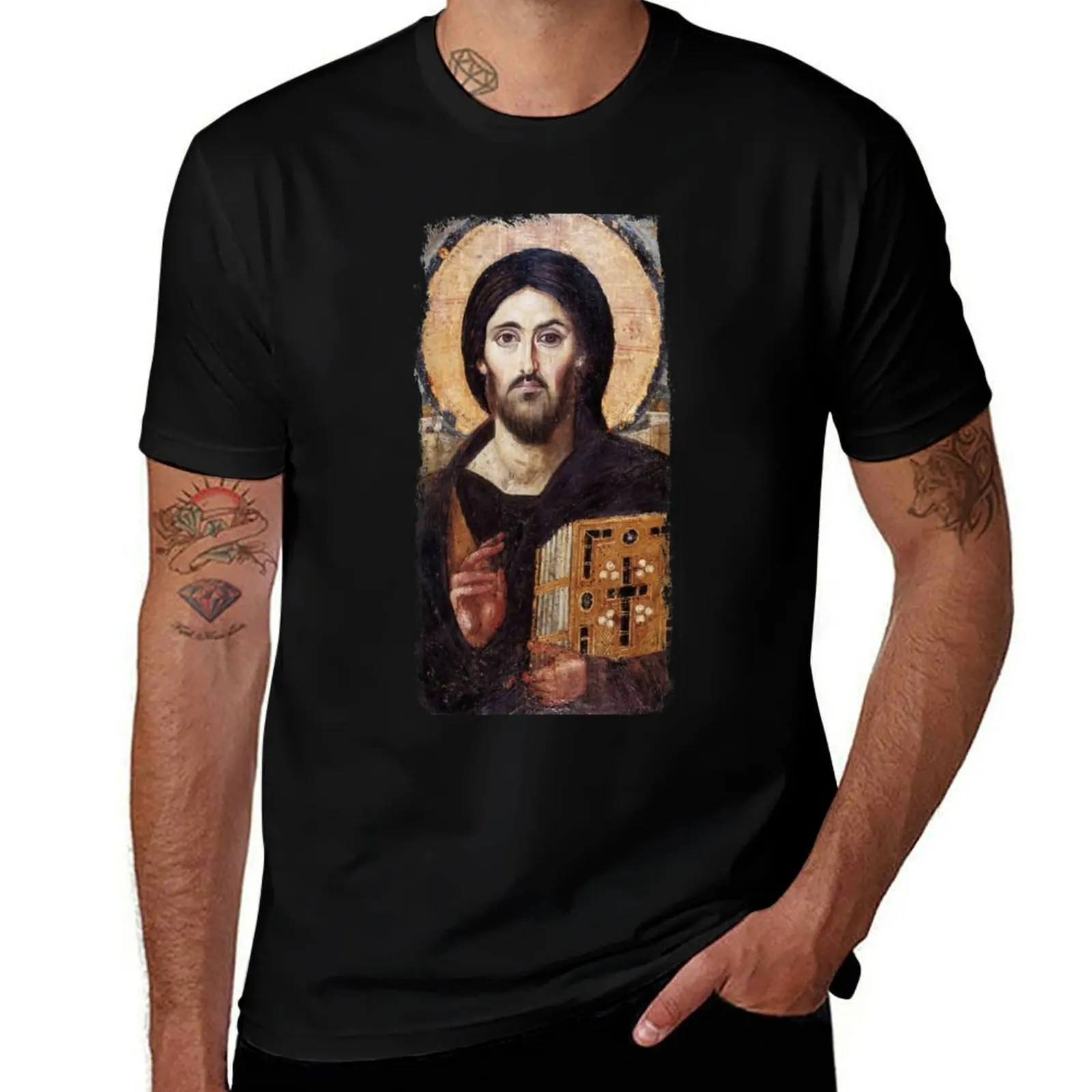 

T-Shirt man (Sinai) tshirt shirt soft cotton t shirts for man cotton heavy t Pantokrator the Christ anime