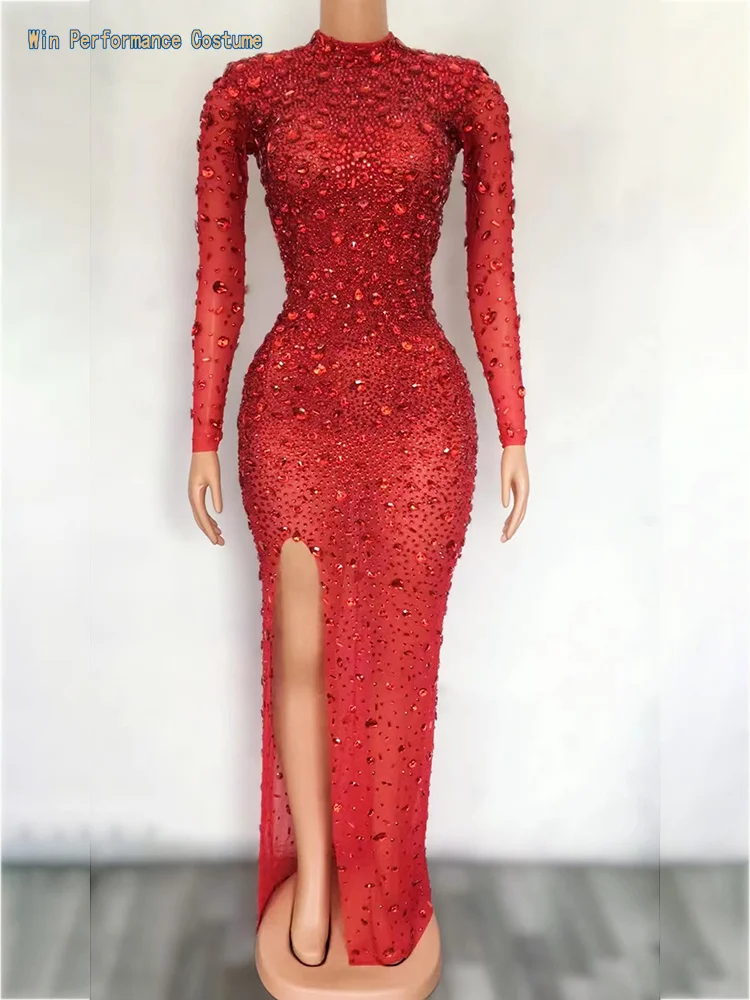 Disfraz de diamantes de imitación para mujer y niña, vestido de baile latino, competición profesional femenina, falda Sexy con flecos rojos y espalda descubierta