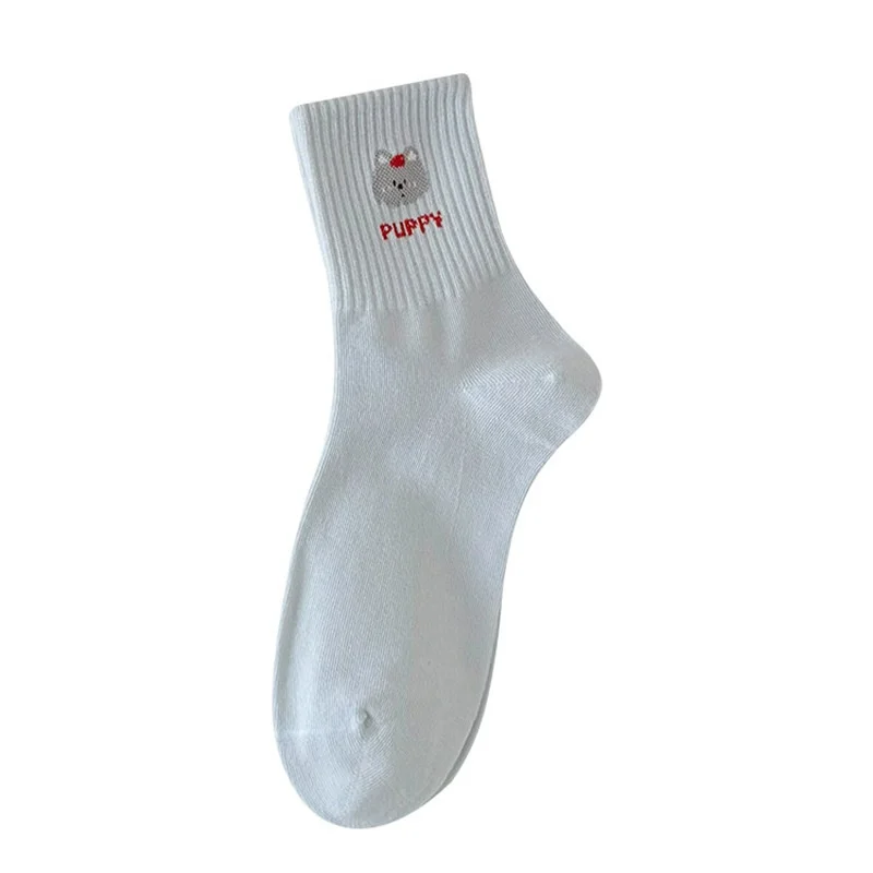 Dreamlikelin 5 Paar/Packung 2026 Neuerscheinung Damensocken Frühling Sommer, Koreanischer Stil Cartoon-Tier-Hunde-Druck Knöchelsocken – Detail 22