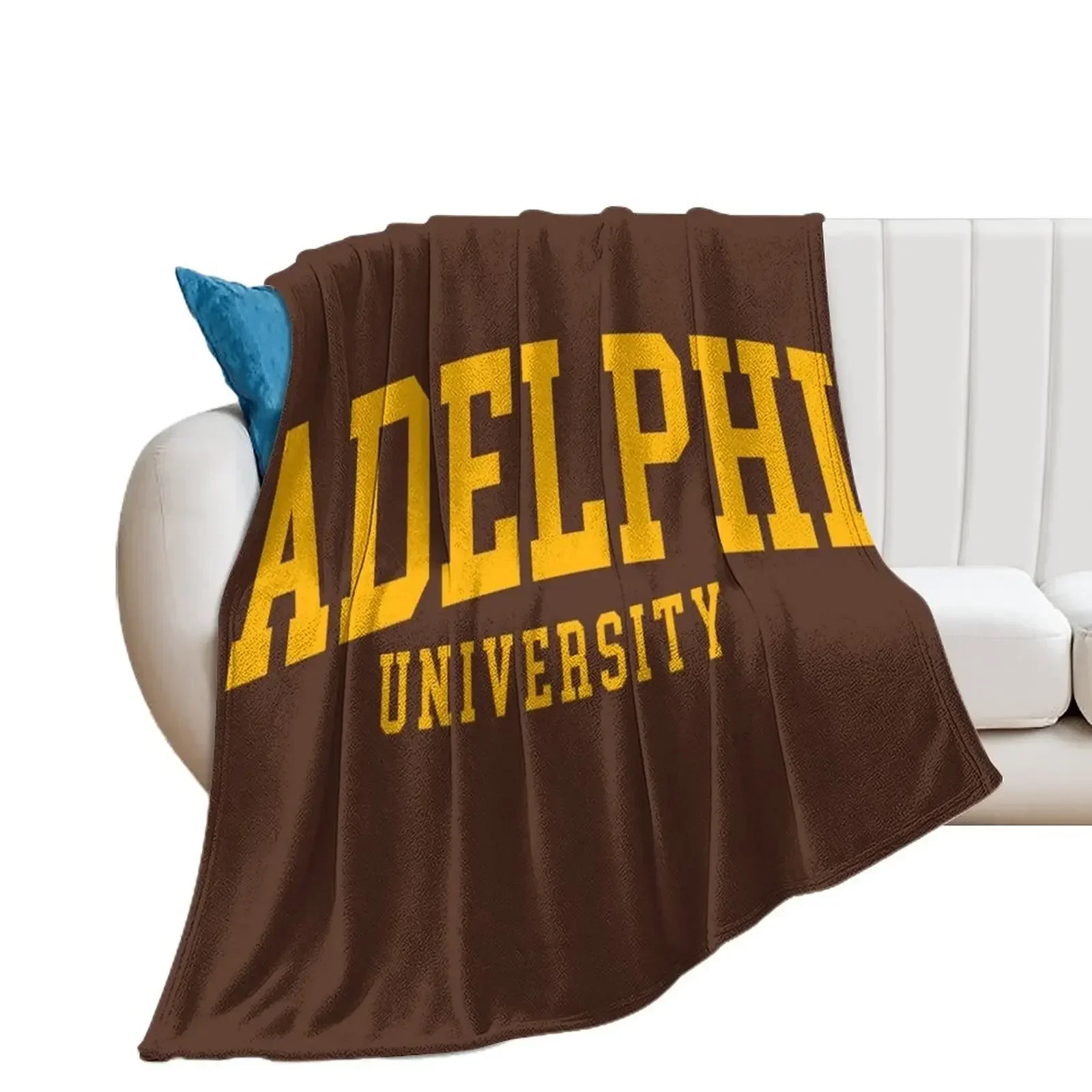 

adelphi university - college font curved Throw Blanket Travel for sofa Blankets