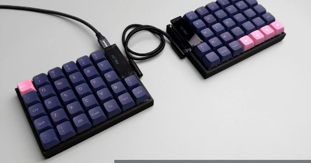 Kit Keyboard Mekanik FelixKeeb Split Baru, Custom Nirkabel/Kabel, RP2040 Hot-swap, Layar Nice View, Ergonomis Zmk