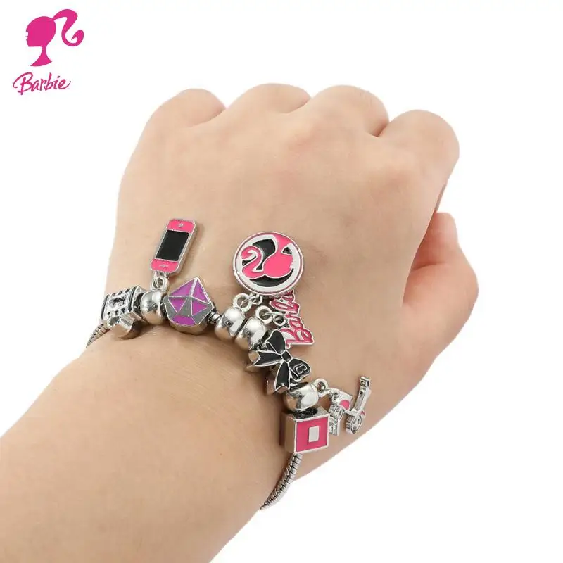 Cartoon Anime Barbies Series Charm Bracelet Sweet Cool Woman Beautiful Jewelry Many Pendants Bangle Accessories Birthday Gifts