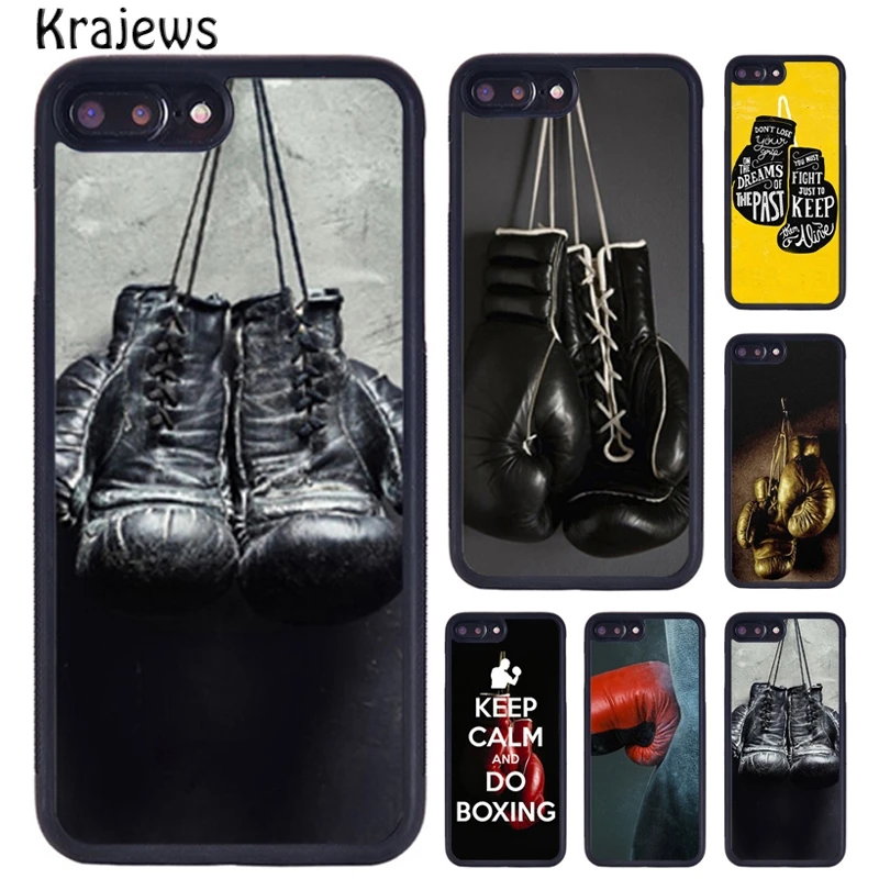 Krajews Boxing Gloves Phone Case For iPhone 16 15 14 X XR XS 11 12 mini 13 Pro MAX Plus cover shell coque