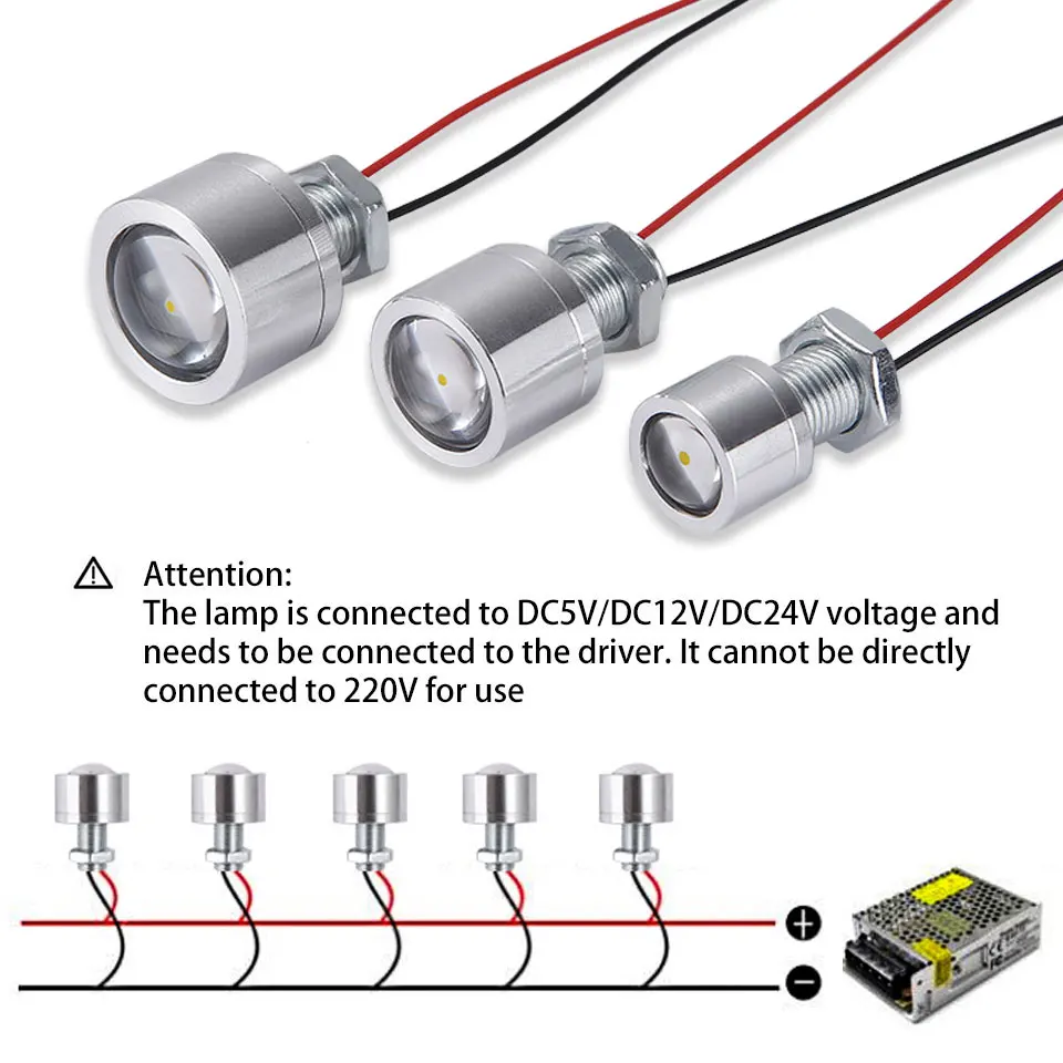 0.5W 1W 1.5W Źródło światła LED 60 stopni Mały reflektor DC5V 12V 24V Lampa Światło Mały sprzęt Instrument Światło lokalne