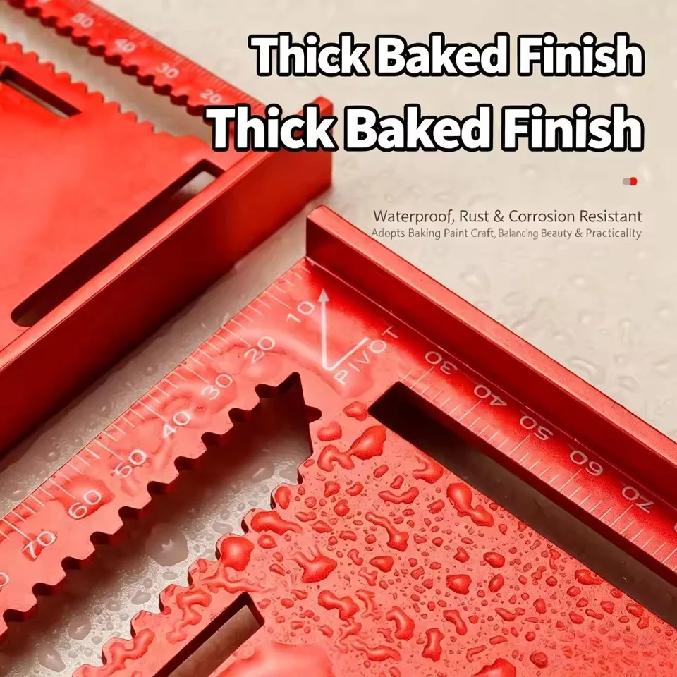 Multifunktionales Hochpräzisions-Winkelmessgerät aus Aluminiumlegierung für die Holzbearbeitung, verdicktes, verschleißfestes und rostfreies rechtwinkliges Messgerät – Detail 5