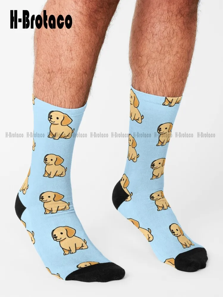 Golden Retriever Socks Bulk Socks Ladies Sports Custom Gift Harajuku Retro Cartoon Teen Youth Socks 360° Digital Print Casual