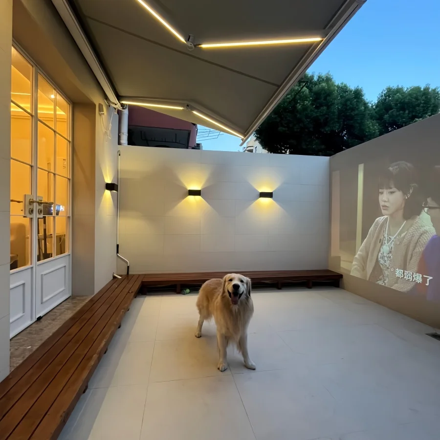 

Навесной телескопический маркиза-тент с полной кассетой, ветрозащитный уличный навес для террасы, сада, палубы, тент-парус