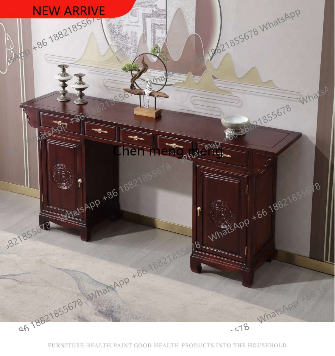 z183 All solid wood offering table Buddhist platform table household incense camphor wood middle hall offering altar