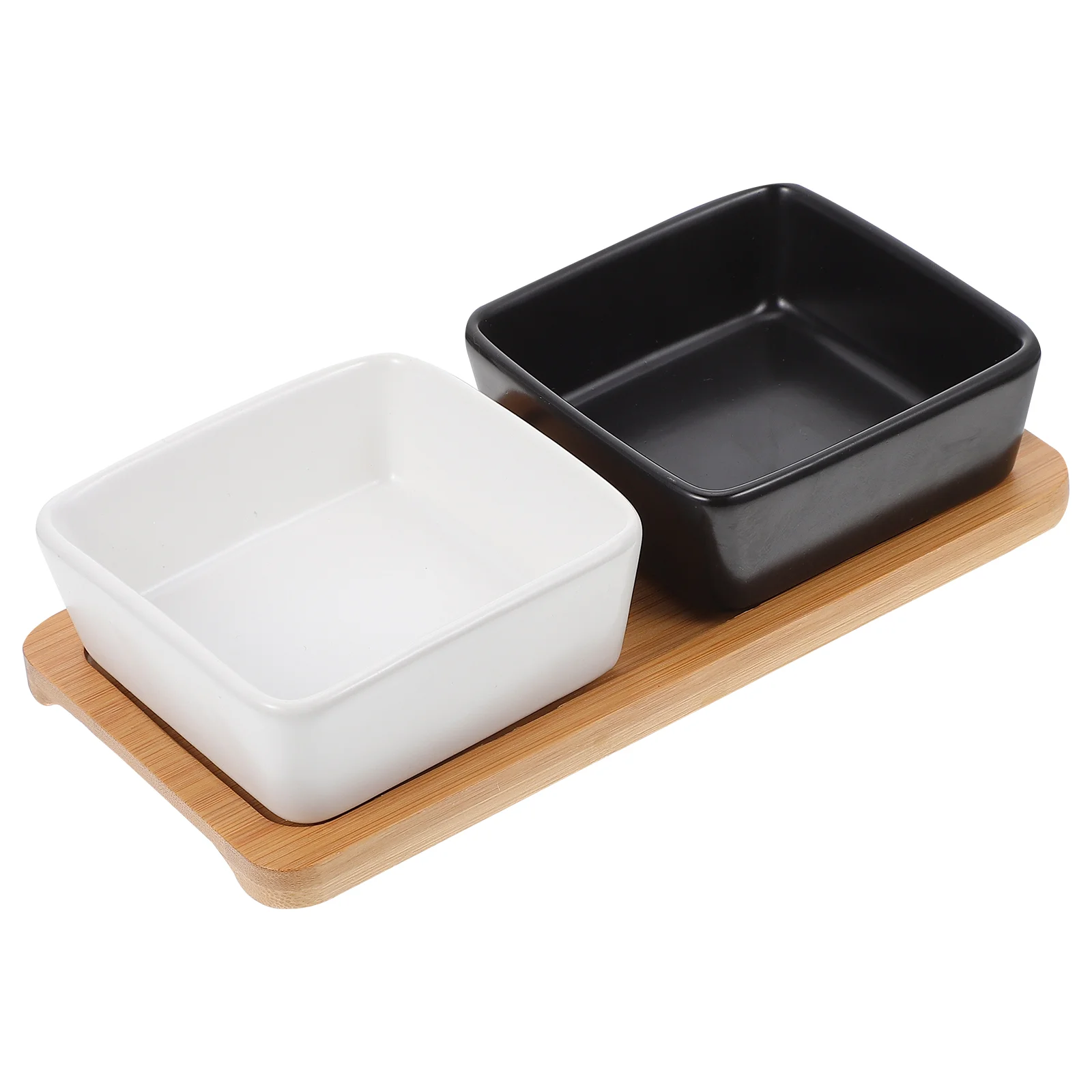 

Wooden Base Cat Dog Ceramic Feeding Bowl Set Pet Food Water Container Stable Design Leak Proof Eco Friendly Safe Bite Resistant