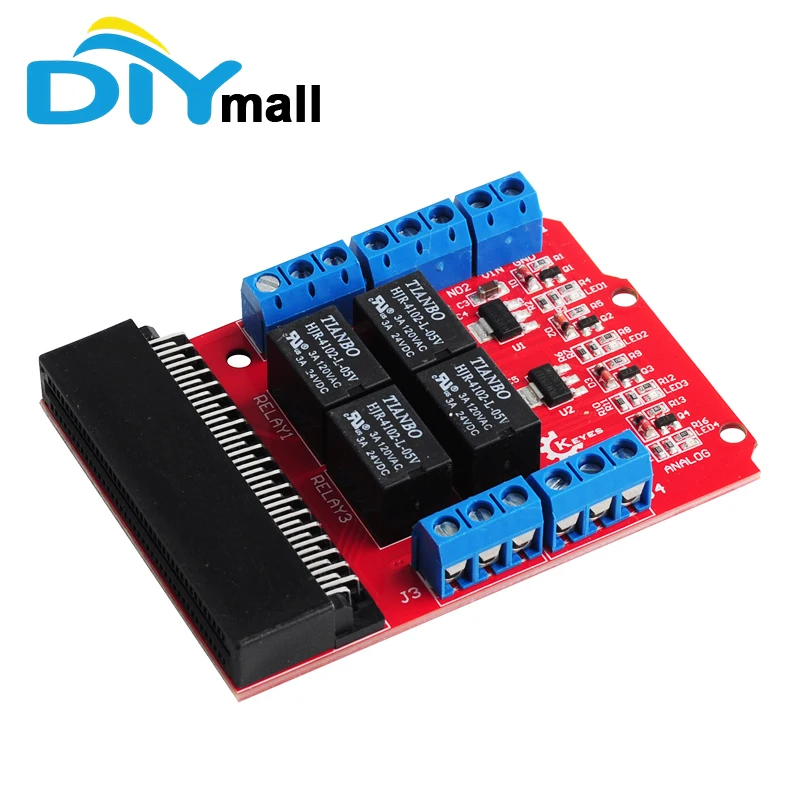 DIY Programming Educational Kids Micro:bit 4 Channel Relay Module Shield 5V High Trigger Class Teaching Microbit Expansion Board