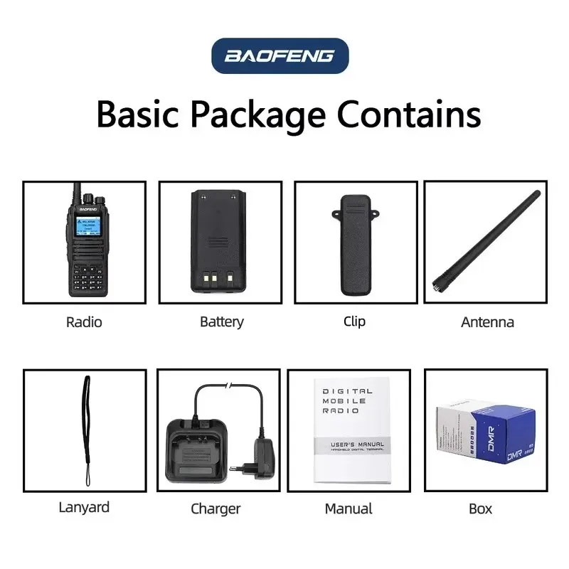 Baofeng DM-1701 Dualband 5 W Dual Time Slot DMR Analoges Zweiwegradio 3000 Kanäle Amateurfunk Unterstützung Offene GD77 SMS-Funktion