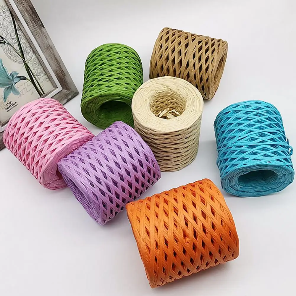 1 Roll Raffia Ribbon  Great Raffia Straw Packaging Paper Yarn  Easy to Use Raffia Yarn