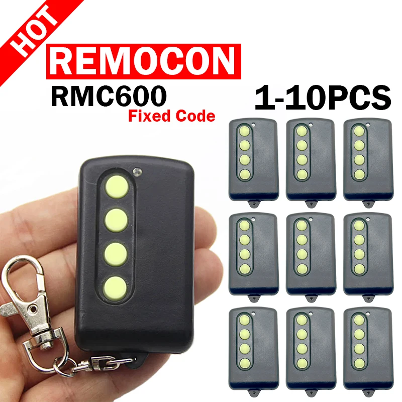 Comando à distância REMOCON mais recente RMC 600 RMC-600LRT1 RMC 610 250 MHz-450 MHz Comando à distância para abertura de porta de garagem com frequência ajustável
