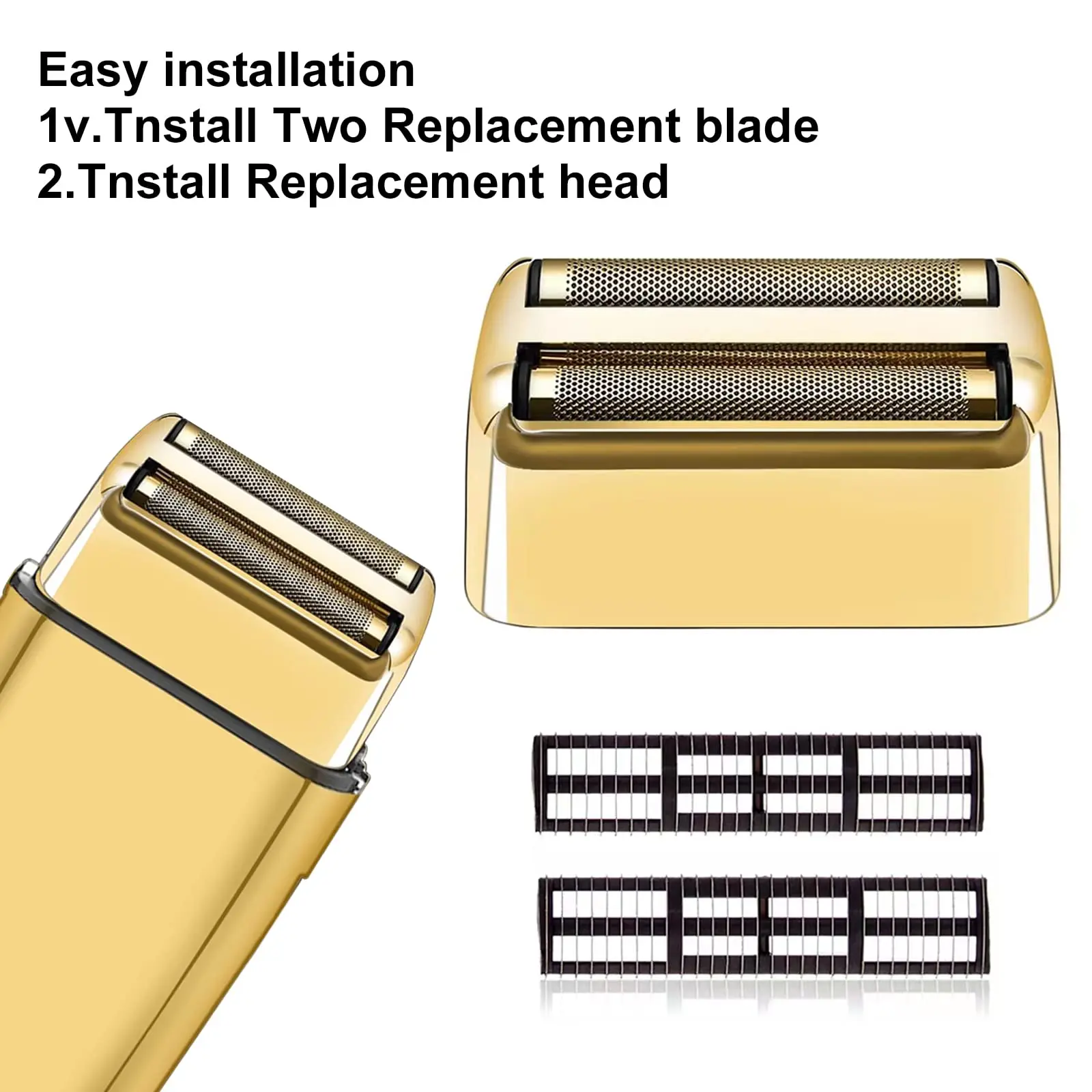 Replacement Foil and Cutter for MetalFX Double Foil Shaver Head, 2 Count Gold Foil Screen Replacement Kit