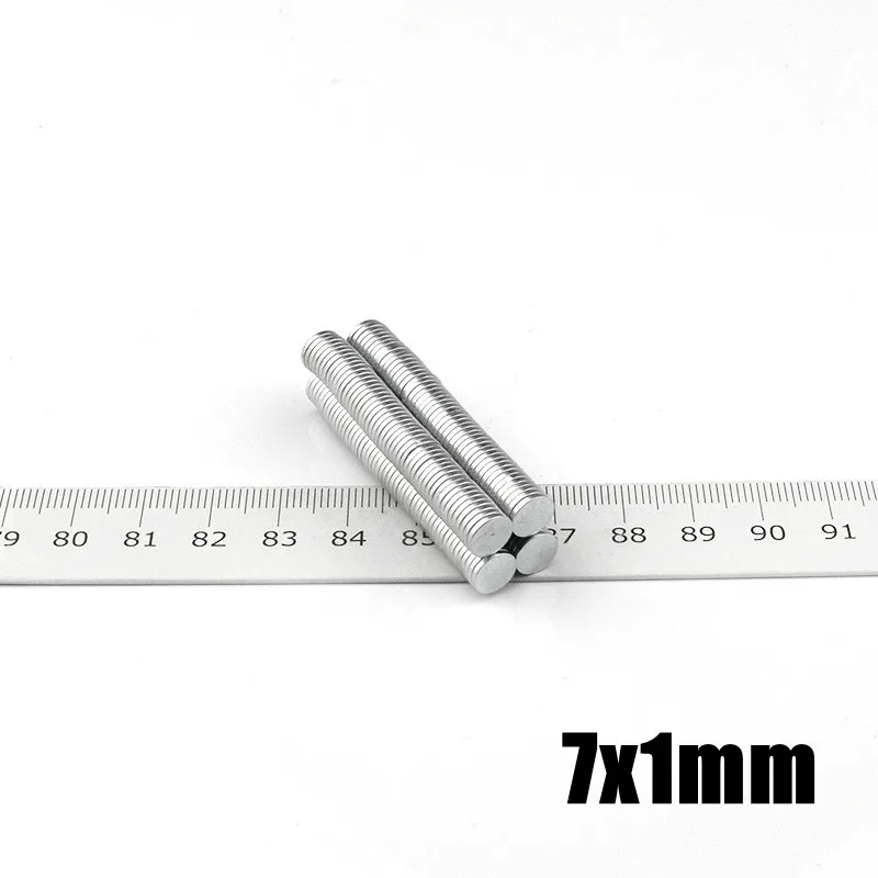 20~500Pcs 7x1mm Small N35 Round Magnet 7*1 mm Neodymium Magnet Permanent NdFeB Super Strong Powerful Magnets 7x1 mm