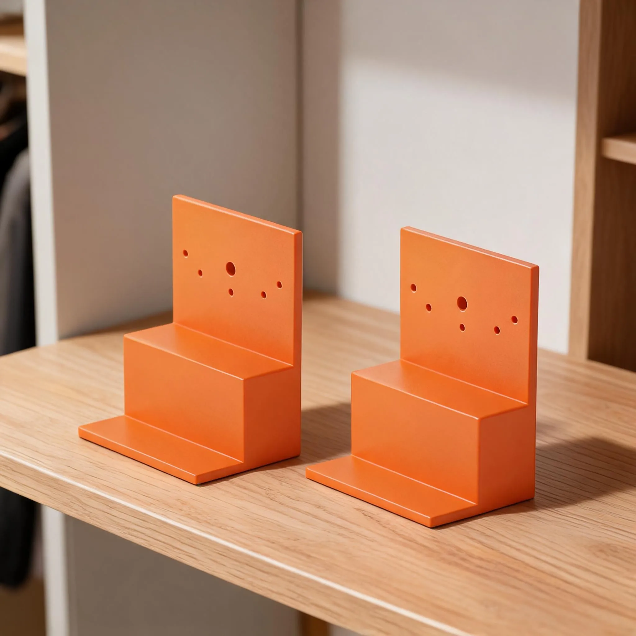Precision Aluminum Wardrobe Side Locator for Cabinet Assembly Supports 1.8-3cm Board Thicknesses 5.5x5x4.5cm Orange Unit