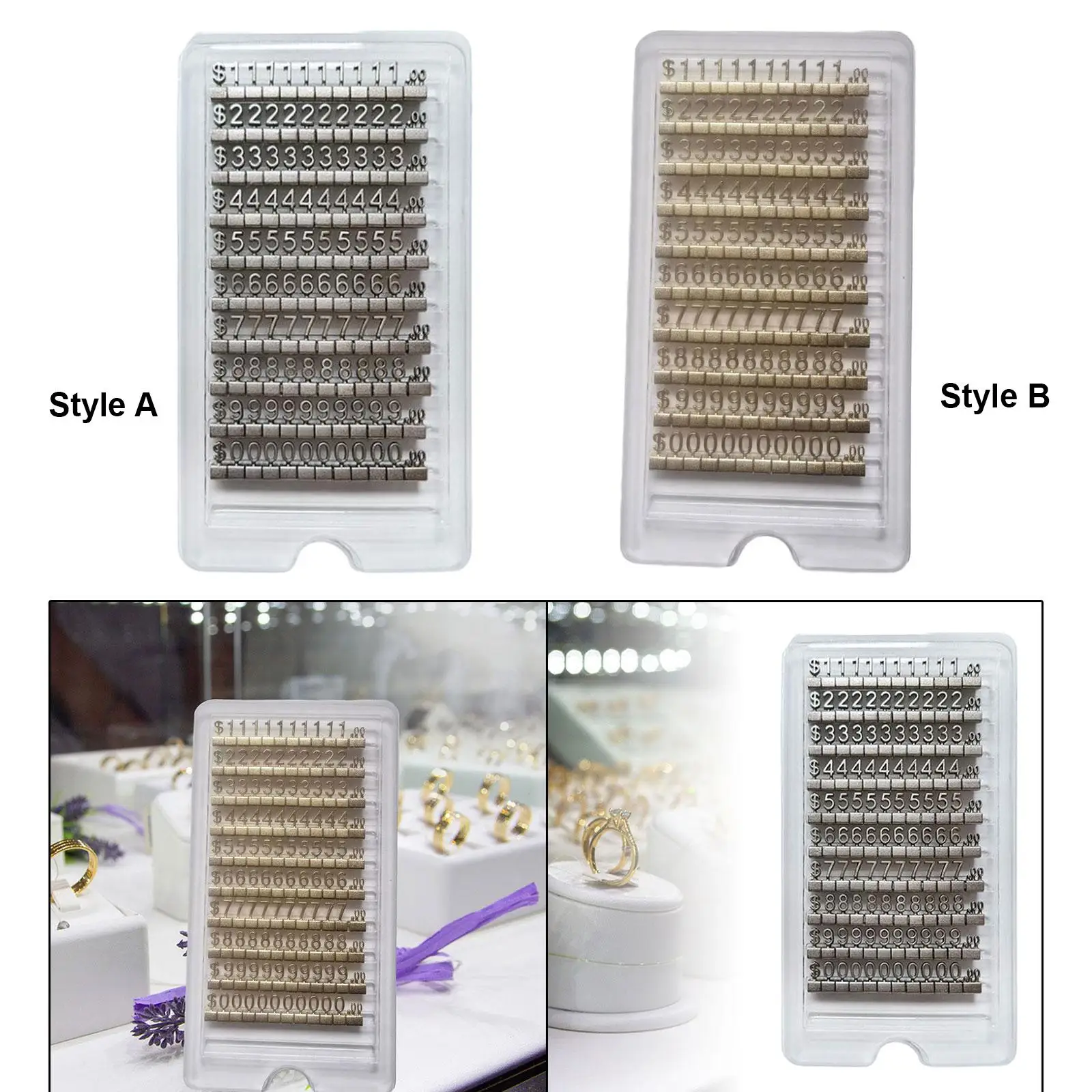 10 Set Pricemarker Labels 3D Metal Price Display Signs Zinc Alloy Price Numbers Cubes for Shop Mall Multipurpose Sturdy