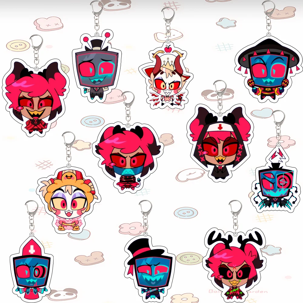 

Hazbin Hotel Alastor Lucifer Morningstar Vox Acrylic Keychain Custom Cartoons Backpack Pendant Decoration Anime Peripheral Gift