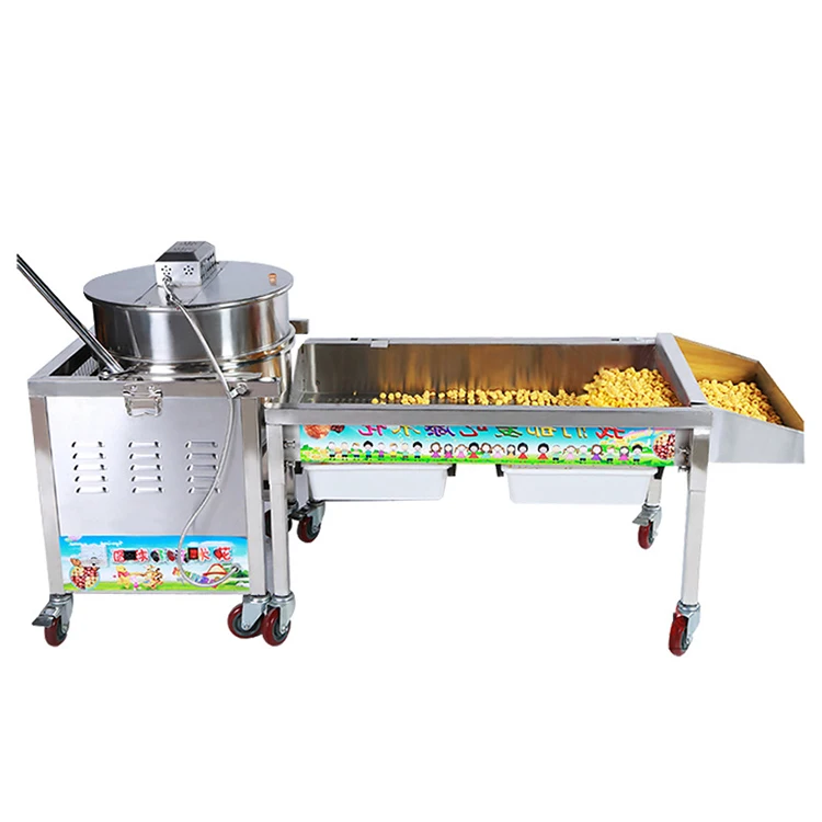 Large Capacity Stainless Steel Electric Hand Gas Caramelized Popcorn Making Machine