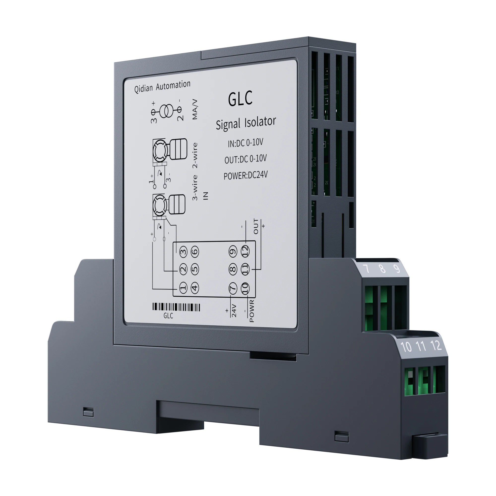 0-10mA 0-5V Input 4-20mA 1-5V Output Low Temperature Drift Signal Isolator 2 In 2 Out 0-75mV to 0-10V Current Signal Isolator