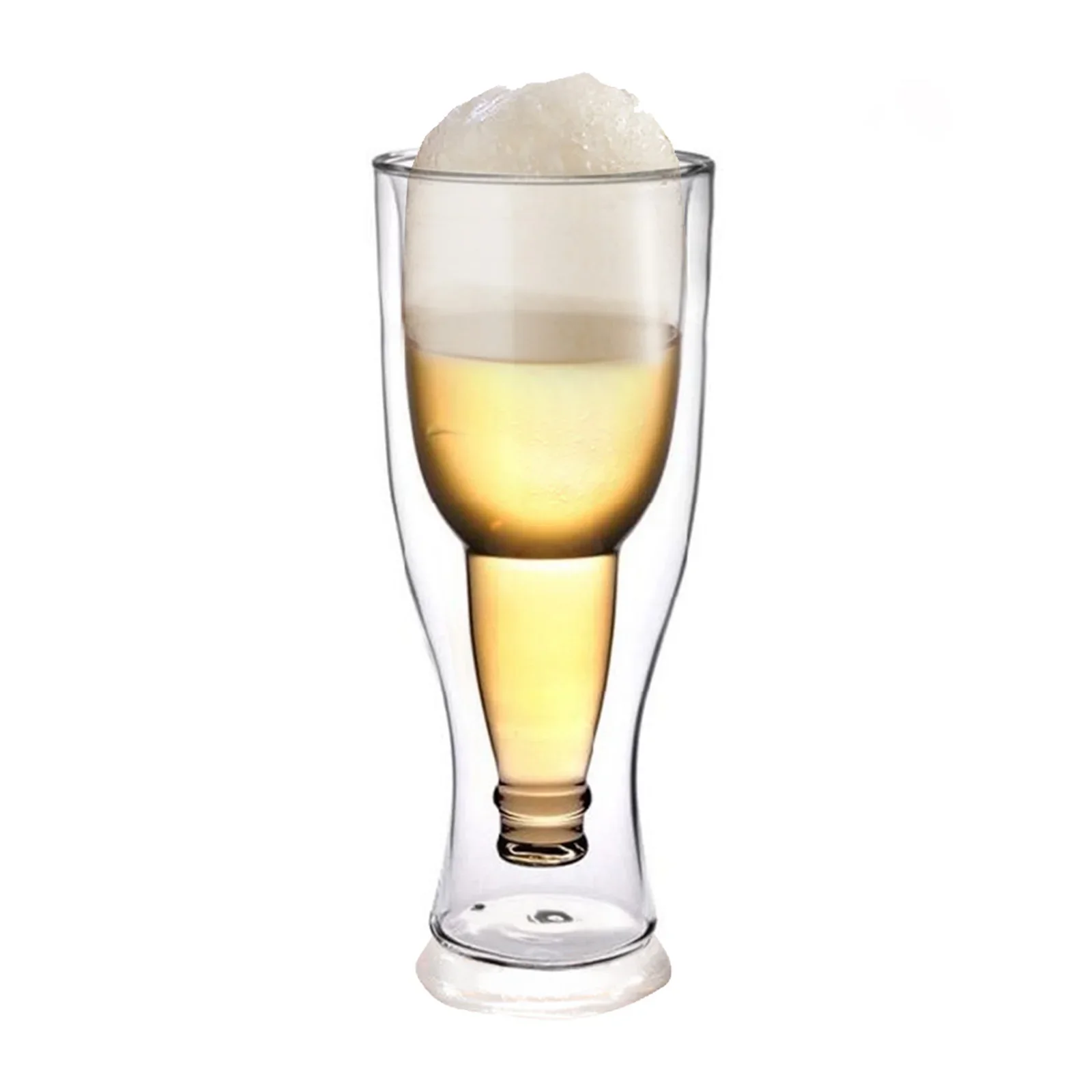 Glass Beer Mug Upside Down Glasses Double Layer Transparent  Creative Tea Cups Whiskey Champagne Glass Coffee Cup Vodka Cups