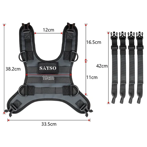 Imagen 2 del producto Bolsa de tanque de combustible para motocicleta, chaleco Base, bolsas de tanque portátiles para motocicleta, Kit de montaje para paquete de tanque de combustible Universal para motocicleta todoterreno