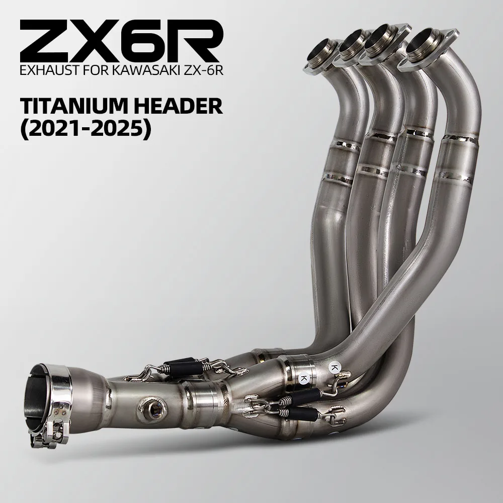 Motorcycle Exhaust Manifold Kit Racing Front Line Tube Compatible Optional Interface For Kawasaki ZX6R ZX-6R ZX636 2021-2025