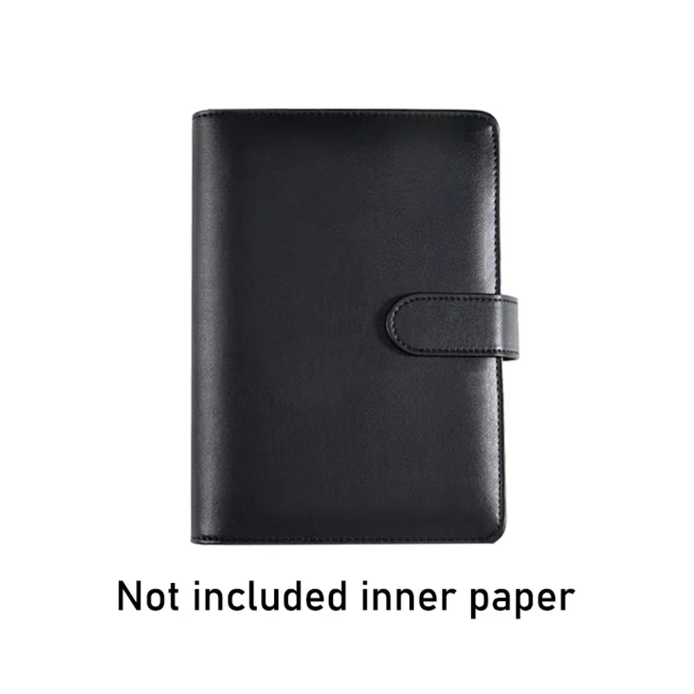 PU Leather A5/A6 Binder Notebook Cover Macaroon Color Refillable Loose Leaf Notebook Cover with Card Slots with Pen Loop