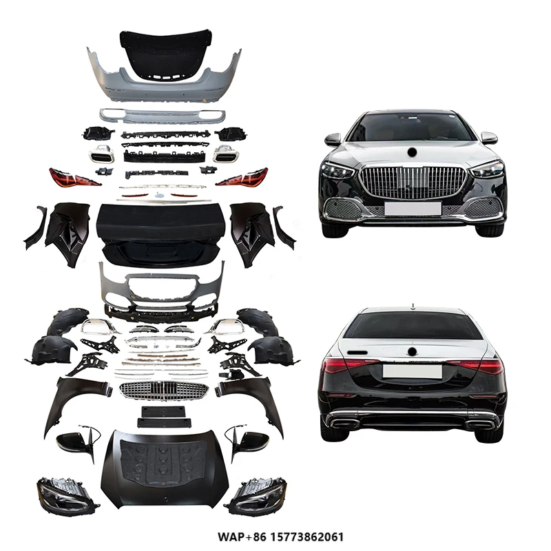 

For Bz 2005-2013 W221 Car Modification Body Kit Upgrade Mbach W223 Front Bumper Headlights Rear Taillights Car Bodykit